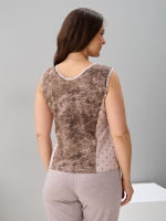 Майка Мк-403Х/коричневый-горохмрамор