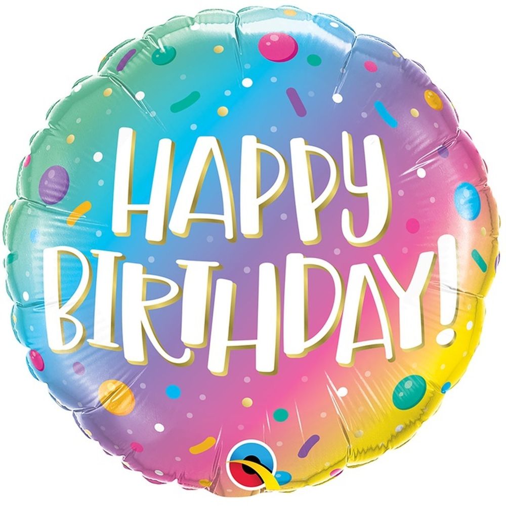 Q 18" HB Омбре Конфетти радужное (БГ-15)