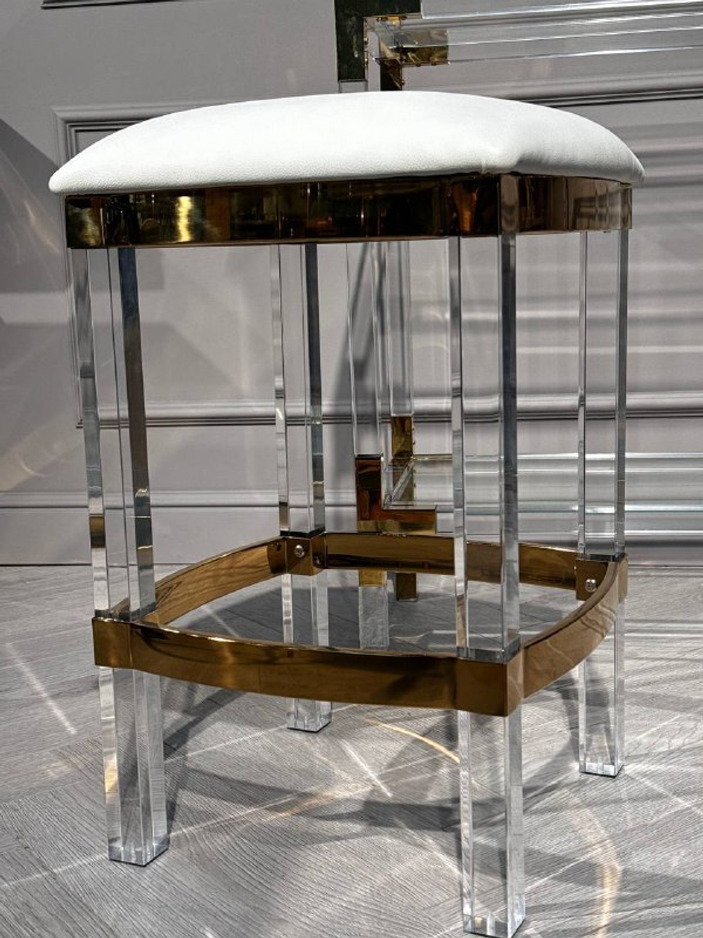 Табурет барный Ist Casa Найс, 40х40х61 см, белый, золото