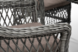 "Дольче" обеденная группа из искусственного ротанга, цвет графит