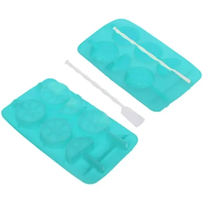 Форма для льда силиконовая «Дольки» 20*11,5см с палочками, цвета микс