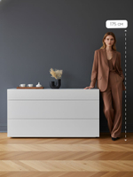 Комод, 130х50х70 Оланд, с 3 ящиками для одежды, под телевизор, в прихожую, белый, Dipriz