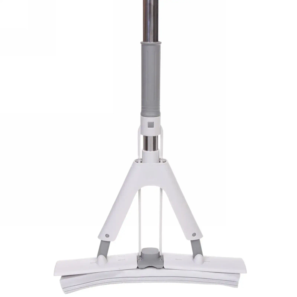 Швабра с губкой ПВА металлическая ручка 130 см(складной отжим) губка 33 см