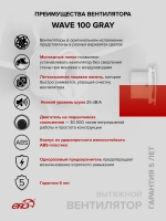 Вентилятор накладной WAVE D100 Gray ERA