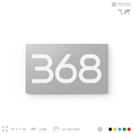 Номер на дверь 368, табличка на дверь для офиса, квартиры, кабинета, аудитории, склада, серая 120х70 мм, Айдентика Технолоджи