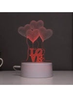 Светильник сенсорный «Четыре сердца» LED 7 цветов USB/от бат