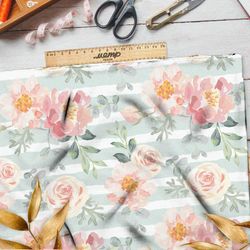 Ткань барби нежные акварельные цветы