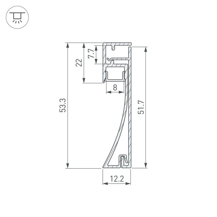 Профиль Arlight Plintus-H54-2000 Anod 046388
