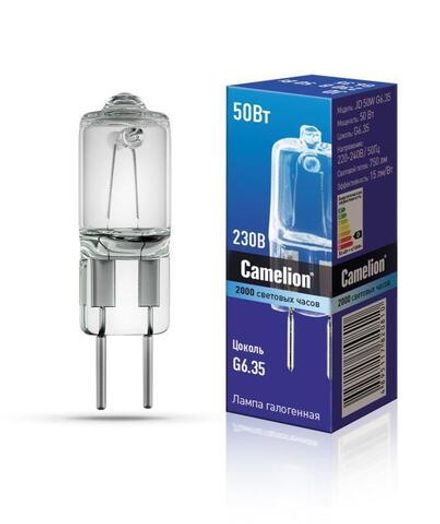 Лампа галогенная JD 50Вт капсула G6.35 3000К 240В Camelion 5204