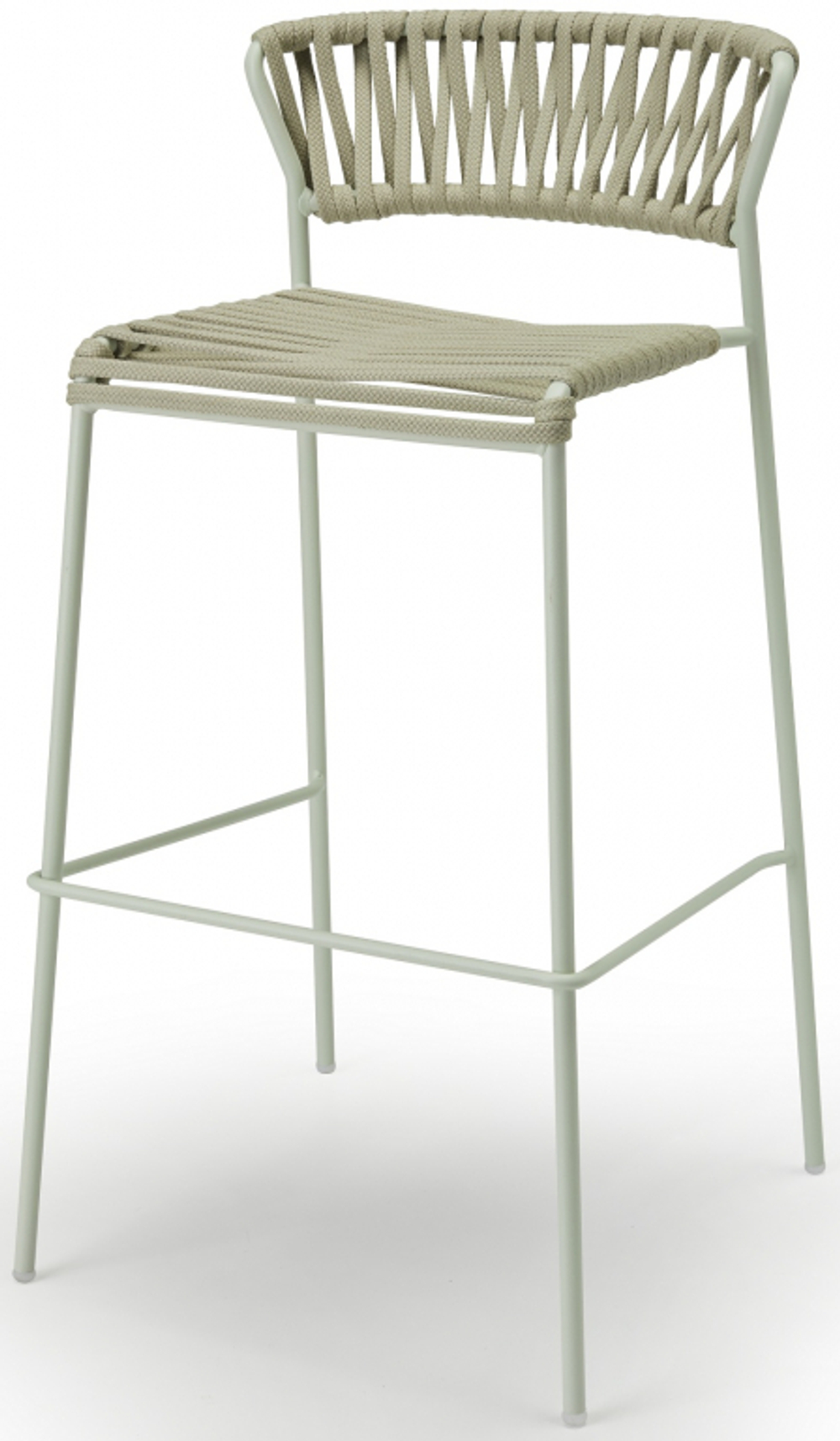 Стул полубарный плетеный Scab Design Lisa Filo, зеленый шалфей, песочный