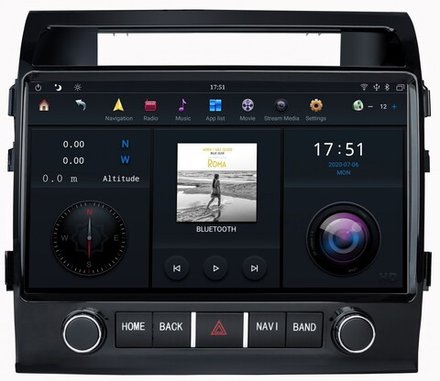 Магнитола для Toyota Land Cruiser 200 2008-2015 (климат на штатном экране) - Carmedia ZF-6025FH на Android 10, 6Гб-128Гб, Carplay, 4G SIM-слот