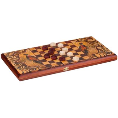 Нарды 3 в 1 "Верный Друг" в дер. коробе средние SA-VD-M