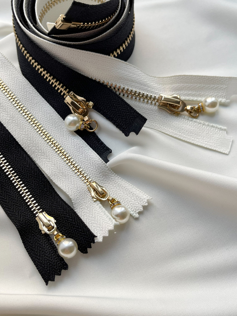 Молния Белая Золото Жемчуг