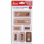 Наклейки пробковые для скрапбукинга и декора ТАБЛИЧКИ, 7 штук с рисунком Вид 1, ОСТРОВ СОКРОВИЩ, 662280