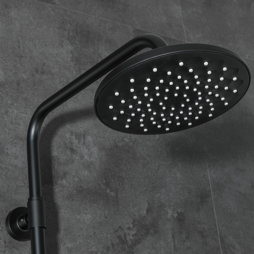 Душевая система термостат  G2490-6 GAPPO лейка "Тропический душ" D225 ЧЕРНЫЙ