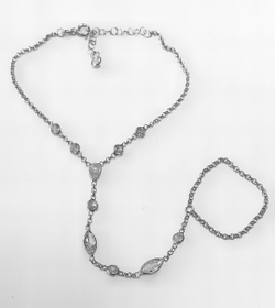 "Серебряный браслет для запястья и пальца"