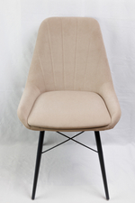 Стул Марино ЛЮКС (эмаль титан, бежевый велюр)