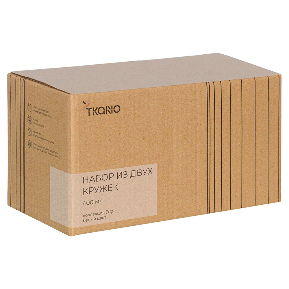 Набор из двух кружек белого цвета из коллекции edge, 400 мл
