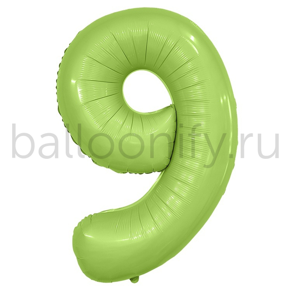 Шар ЦИФРА 9 Сатин Pistachio 40" 102 см