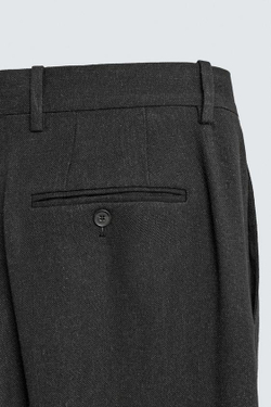 ZARA КОСТЮМНЫЕ БРЮКИ ИЗ ВИСКОЗЫ И КОНОПЛИ, ЧЕРНЫЙ