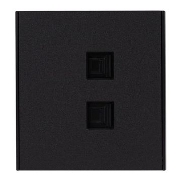 Розетка STRONG компьютерная двойная RJ45+RJ45 кат6 с/у антрацит KRANZ