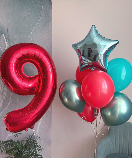 Композиция для мальчика с цифрой "9"