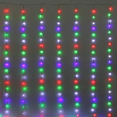 Гирлянда для дома ЗАНАВЕС «Bright light» Водопад 3м*3м 240 ламп LED, IP-20, 8 режимов, Мультицвет (возможность соединения)
