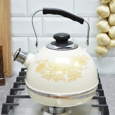 Чайник 3,5л со свистком, подвижная ручка, слоновая кость "Олимпия"