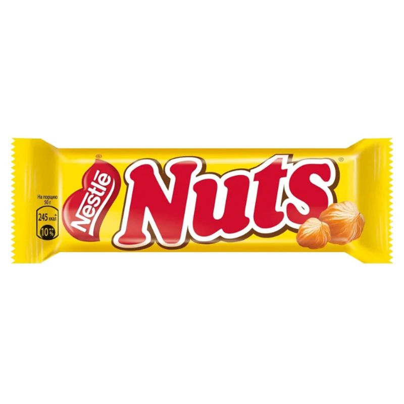 Батончик Nuts шоколадный 50 гр. 30 шт/кор