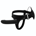 Полый страпон с вибрацией Vito - 17,3 см. (Цвет: черный)