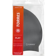 Шапочка для плавания TORRES Flat, SW-12201BK, черный, силикон