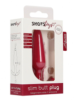 Красная анальная пробка для ношения Slim Butt Plug - 8,3 см. (Цвет: красный)