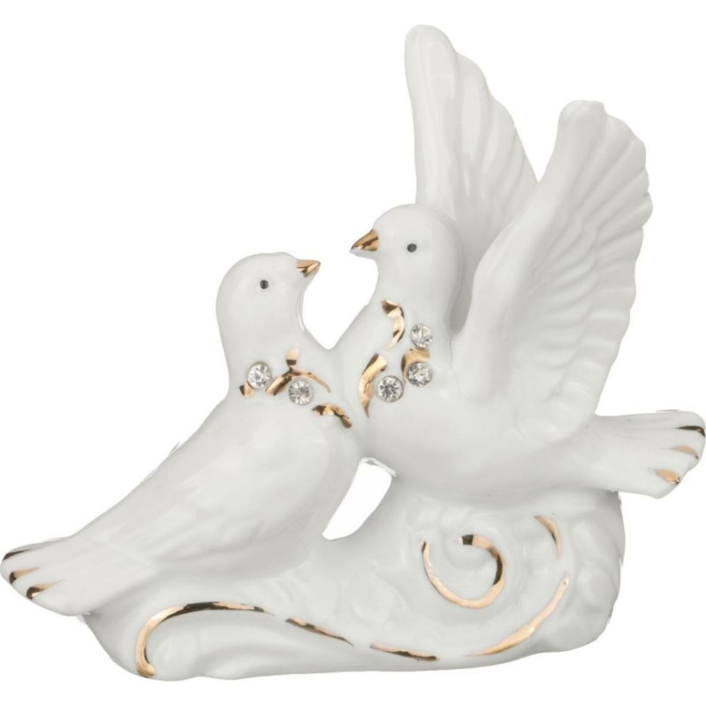 Фигурка декоративная полистоун, Голуби, 3х10х9 см, Lefard, 149-304