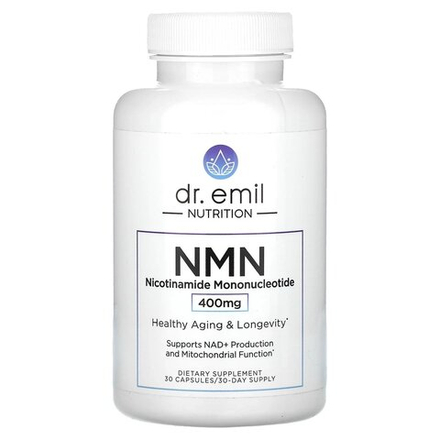 Dr. Emil Nutrition, NMN, никотинамидмононуклеотид, 400 мг, 30 капсул