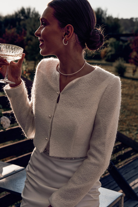 Укороченный жакет из мохера