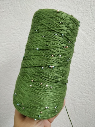 Хвоя, арт. 17, хлопок с бисером