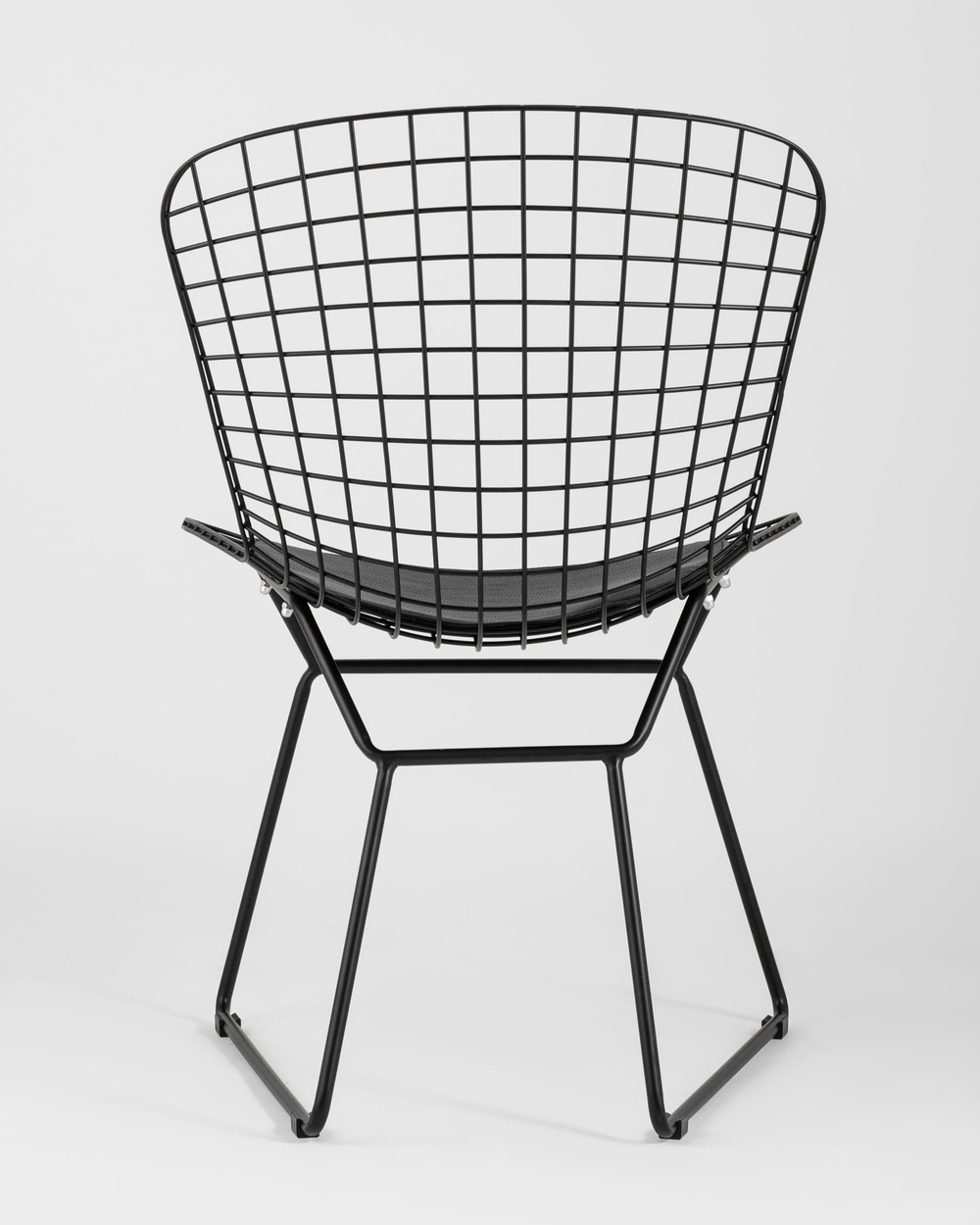 Стул обеденный Bertoia черный с черной подушкой 4 шт