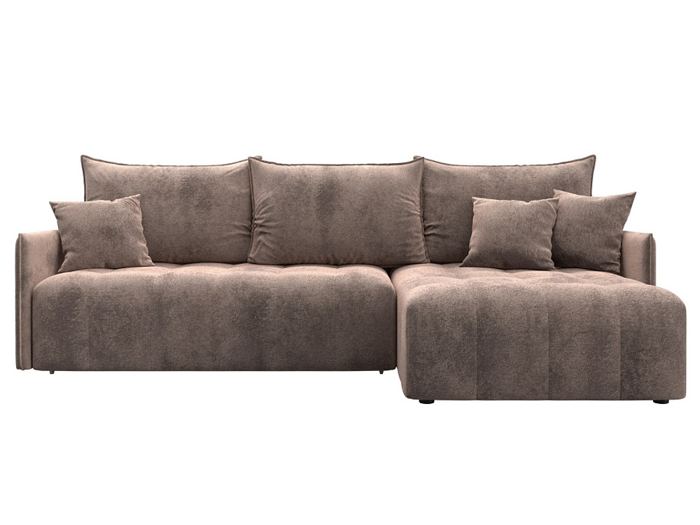 Диван угловой Лига-054 НПБ угол универсальный ВЕЛЮР TOWER 05 бежевый