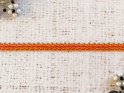 Тесьма Шанель плетеная, ш. 8 мм, оранжевый