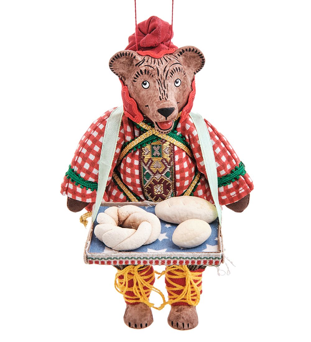 RK-876/3 Кукла подвесная «Медведь в колпаке с лотком с пирожками»