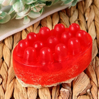 Массажное мыло с люффой «Вишневый штрудель» - 100 гр. (Цвет: не задано)