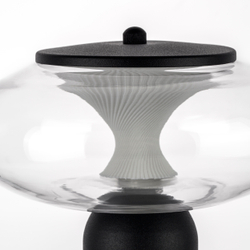 612917 Настольная лампа PALERMO 8W LED 350LM G ЧЕРНЫЙ/ПРОЗРАЧНЫЙ 3000K