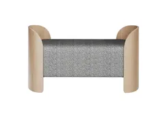 Банкетка Lagom 2 120 см (серый рогожка, натуральный дуб)