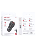 Автомобильное зарядное устройство Borofone BZ19 2.4A 2xUSB Black