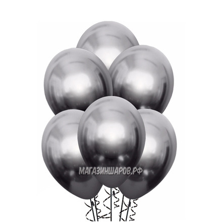 Черные шары "Хром" с гелием