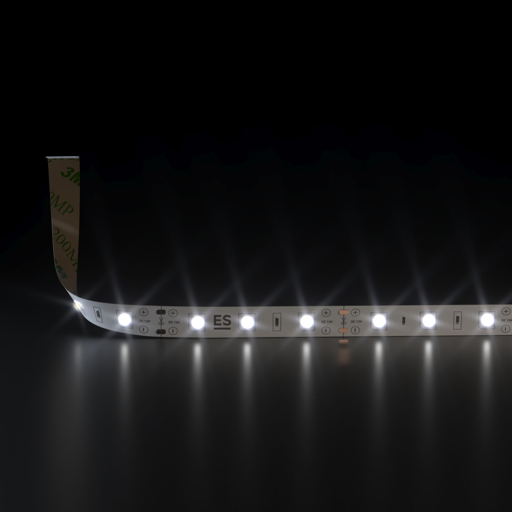 Светодиодная лента 12 В 4,8 Вт/м 60 Led/м 2835 IP20, дневной белый 4200К, 5 м Лента светодиодная 12V 4,8W 60Led 2835 IP20 дневной белый, 5м