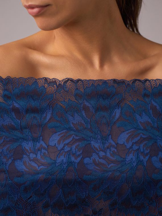 03-77 ОПТ Кружево эластичное 24 см, т-синий 061