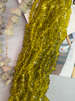 Стеклянные бусины галька, 5-8 мм, нить 80 см, Оливковый