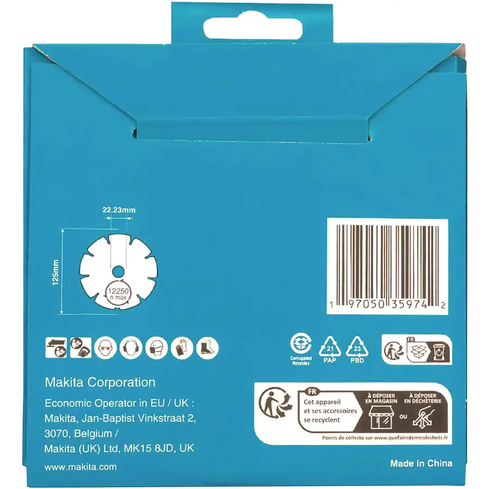Алмазный диск сегментированный по бетону 125x22,23 Makita D-80086