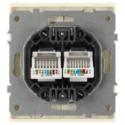 Розетка ЭРА Arktik 16-3108-02 информационная двойная 2XRJ45 слоновая кость | Эра Arktik
